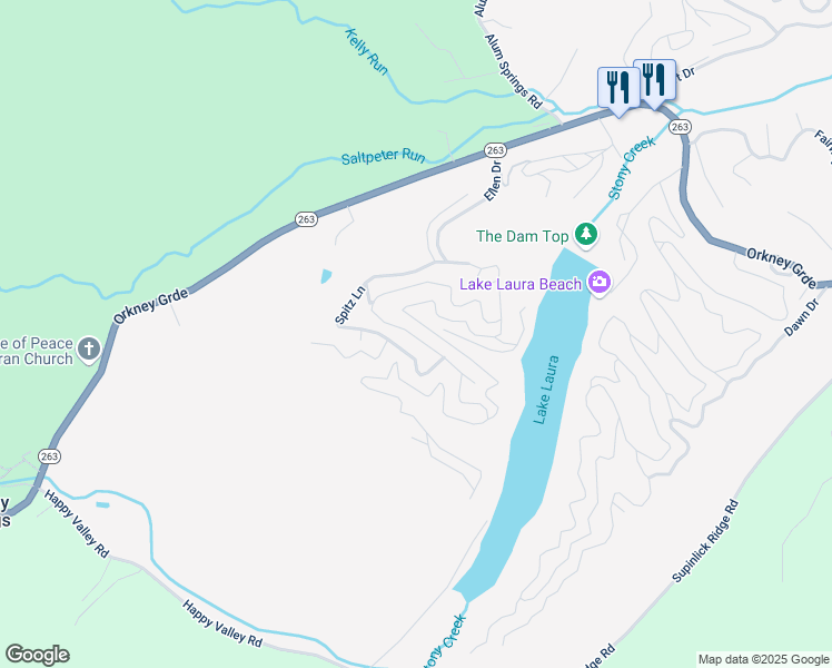map of restaurants, bars, coffee shops, grocery stores, and more near 475 King Street in Basye