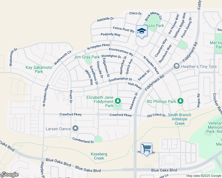 map of restaurants, bars, coffee shops, grocery stores, and more near 600 Setucket Ct. in Roseville