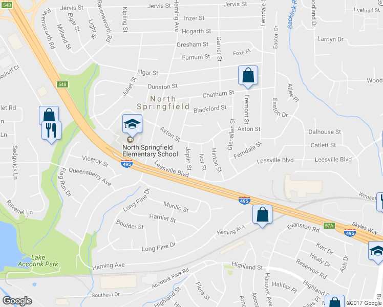 map of restaurants, bars, coffee shops, grocery stores, and more near 5504 Joplin Street in Springfield