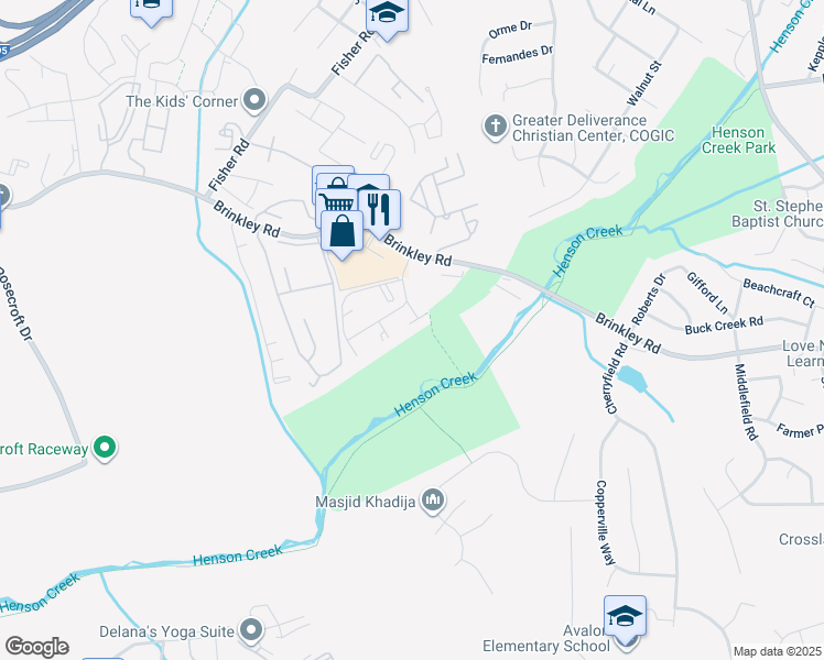map of restaurants, bars, coffee shops, grocery stores, and more near 3314 Huntley Square Drive in Temple Hills