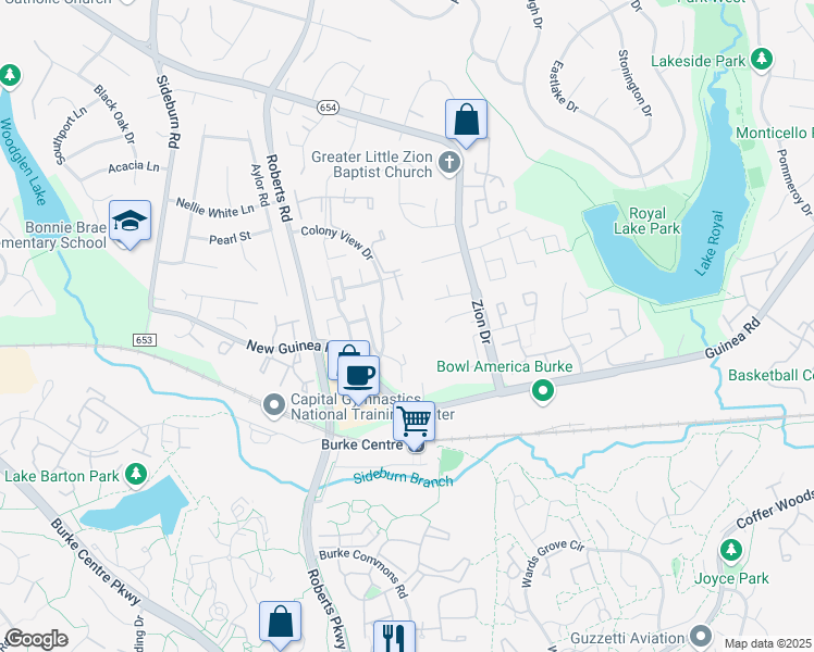 map of restaurants, bars, coffee shops, grocery stores, and more near 10251 Eagle Nest Court in Fairfax