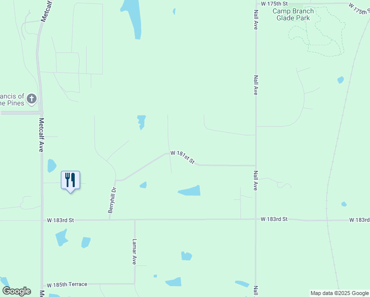 map of restaurants, bars, coffee shops, grocery stores, and more near in Overland Park