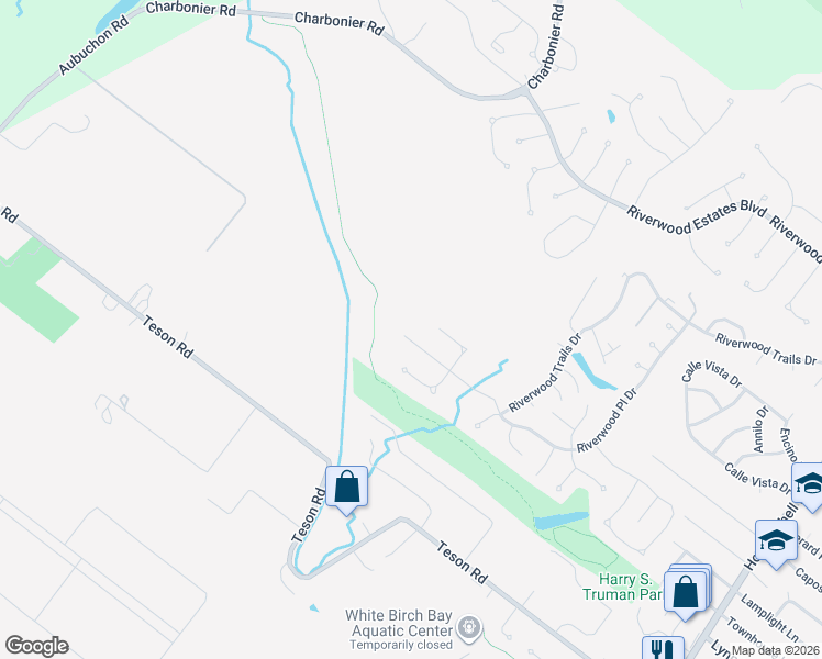 map of restaurants, bars, coffee shops, grocery stores, and more near 1235 Riverwood Place Drive in Florissant
