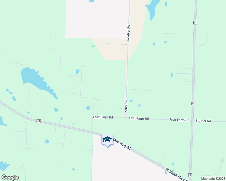 map of restaurants, bars, coffee shops, grocery stores, and more near 27237 Roelker Road in Wright City