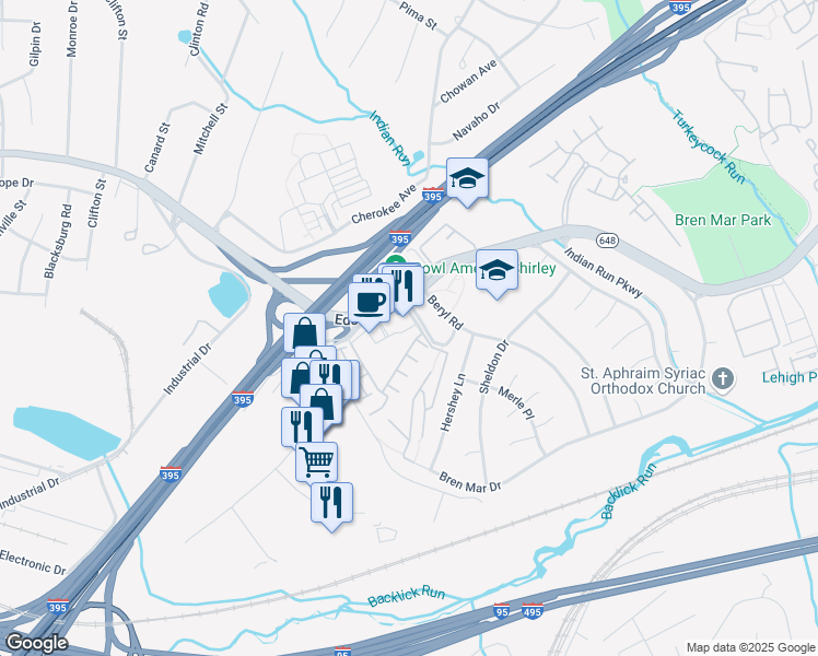 map of restaurants, bars, coffee shops, grocery stores, and more near 5572 Vincent Gate Terrace in Alexandria