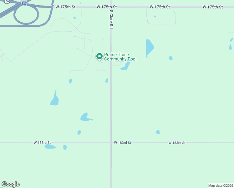 map of restaurants, bars, coffee shops, grocery stores, and more near 17955 Clare Road in Olathe