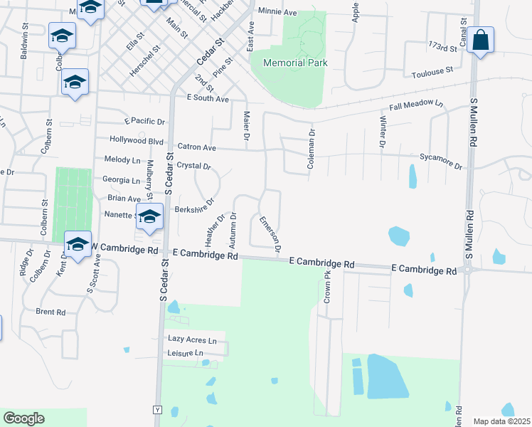 map of restaurants, bars, coffee shops, grocery stores, and more near 801 Emerson Drive in Belton