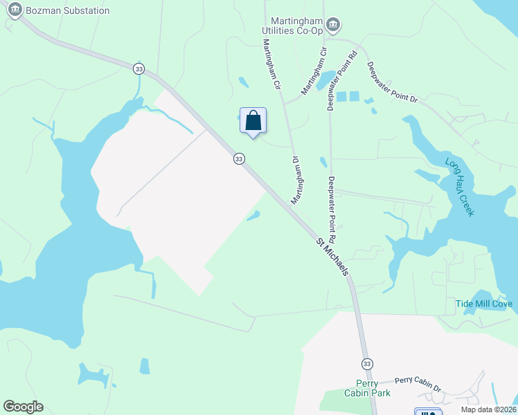 map of restaurants, bars, coffee shops, grocery stores, and more near 9180 Saint Michaels in Saint Michaels