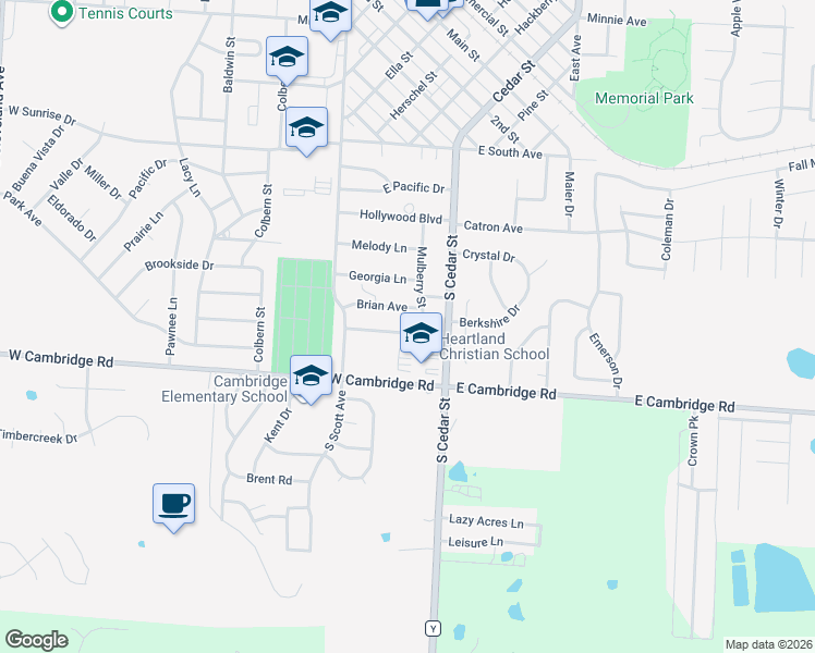 map of restaurants, bars, coffee shops, grocery stores, and more near 119 Nanette Street in Belton