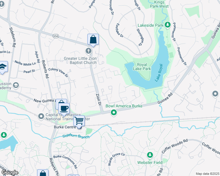 map of restaurants, bars, coffee shops, grocery stores, and more near 233 Ridgeton Hill Court in Fairfax