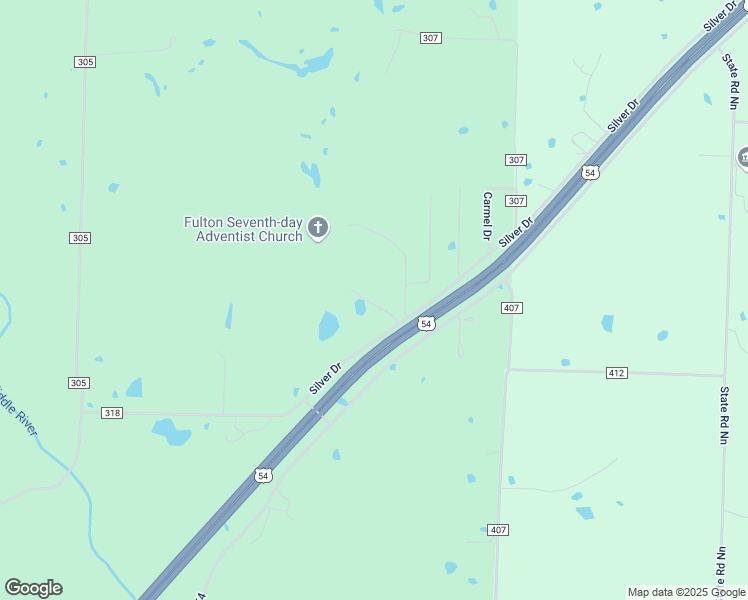 map of restaurants, bars, coffee shops, grocery stores, and more near 7165 Silver Drive in Fulton