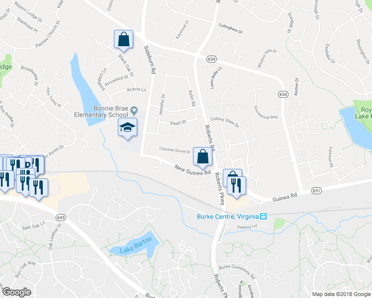 map of restaurants, bars, coffee shops, grocery stores, and more near 10426 Calumet Grove Drive in Fairfax