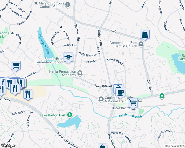 map of restaurants, bars, coffee shops, grocery stores, and more near 10430 Calumet Grove Drive in Fairfax