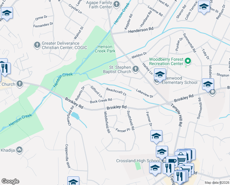 map of restaurants, bars, coffee shops, grocery stores, and more near 4109 Beachcraft Court in Temple Hills