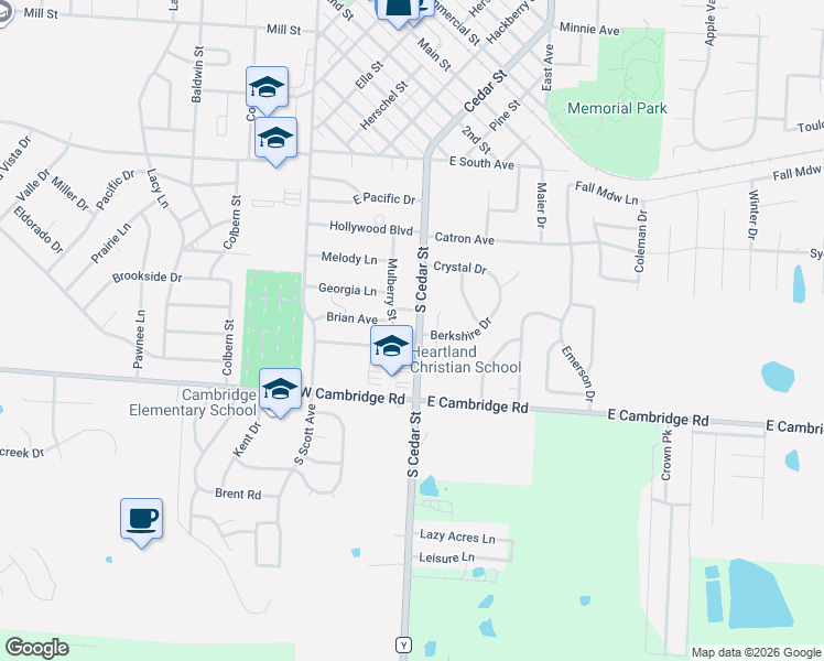 map of restaurants, bars, coffee shops, grocery stores, and more near 806 South Cedar Street in Belton