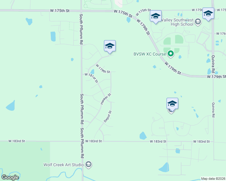 map of restaurants, bars, coffee shops, grocery stores, and more near 18109 Hauser Street in Overland Park