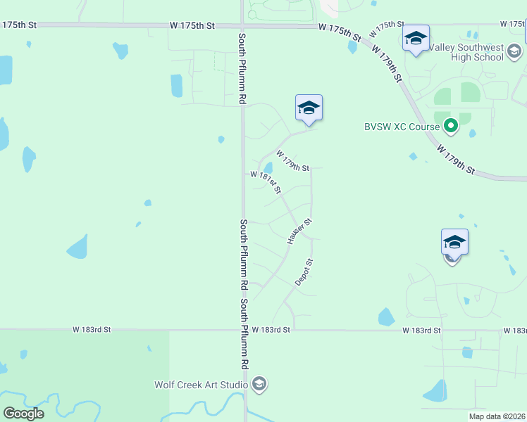 map of restaurants, bars, coffee shops, grocery stores, and more near 13406 181st Court in Overland Park