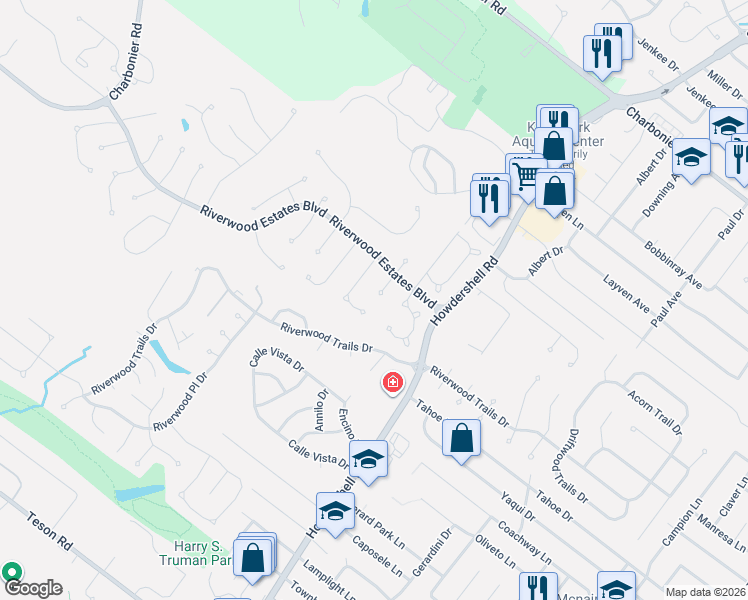 map of restaurants, bars, coffee shops, grocery stores, and more near 124 Seminary Ct in Florissant