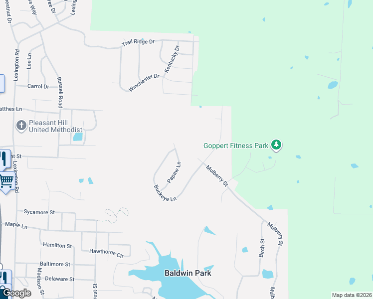 map of restaurants, bars, coffee shops, grocery stores, and more near 1201 Mulberry Street in Pleasant Hill