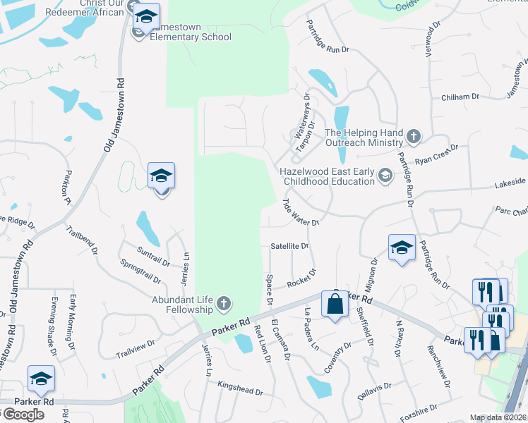 map of restaurants, bars, coffee shops, grocery stores, and more near 6281 Sandycreek Drive in Florissant