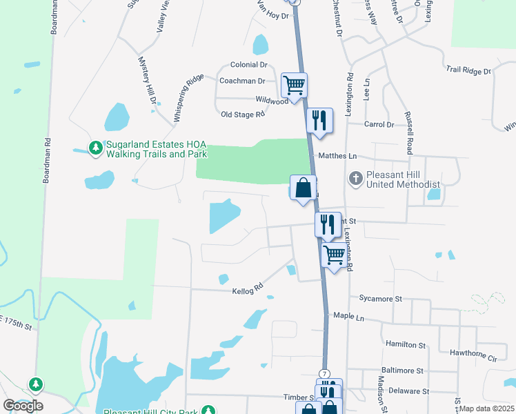 map of restaurants, bars, coffee shops, grocery stores, and more near 1309 Strictus Drive in Pleasant Hill