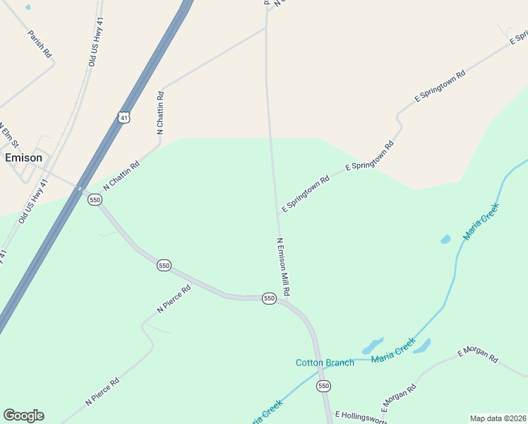 map of restaurants, bars, coffee shops, grocery stores, and more near 8037 North Emison Mill Road in Bruceville