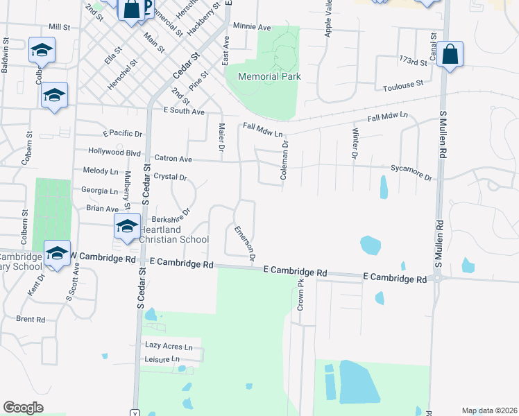 map of restaurants, bars, coffee shops, grocery stores, and more near 713 Hollis Avenue in Belton