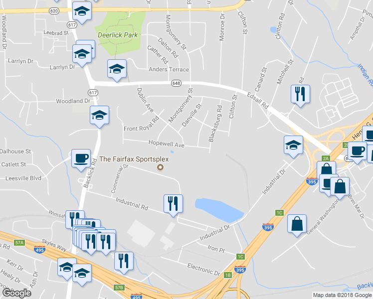 map of restaurants, bars, coffee shops, grocery stores, and more near 6713 Hopewell Avenue in Springfield