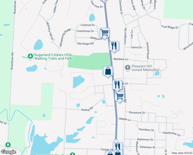 map of restaurants, bars, coffee shops, grocery stores, and more near 802 Pampas Street in Pleasant Hill
