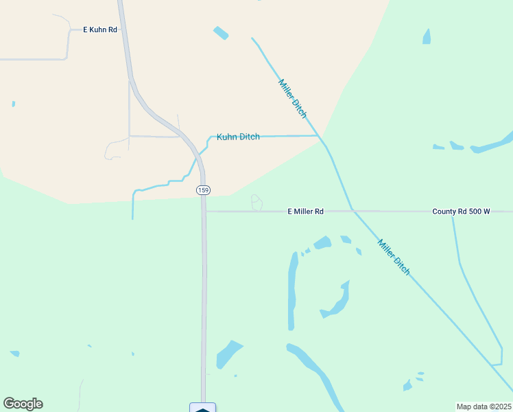 map of restaurants, bars, coffee shops, grocery stores, and more near 12501-12531 County Road 500 West in Bicknell