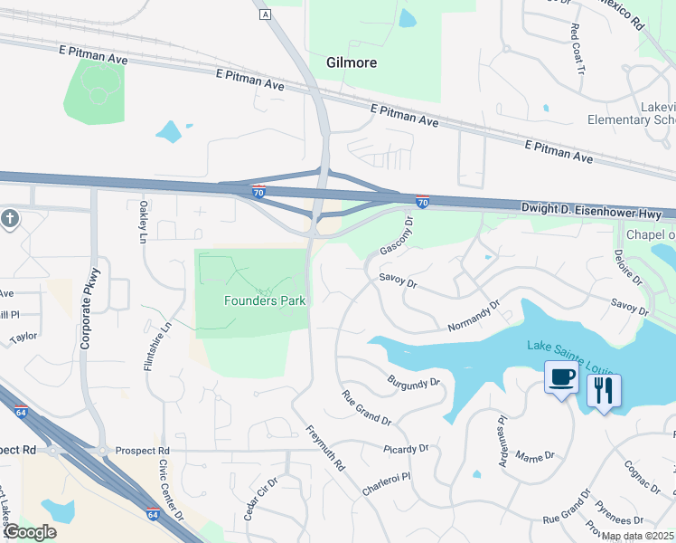 map of restaurants, bars, coffee shops, grocery stores, and more near 7 Cherbourg Court in Lake Saint Louis