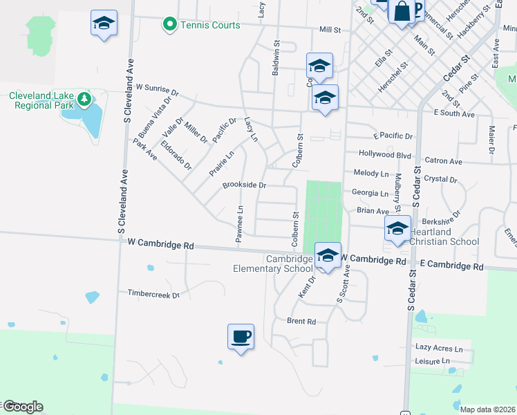map of restaurants, bars, coffee shops, grocery stores, and more near 708 Lacy Lane in Belton