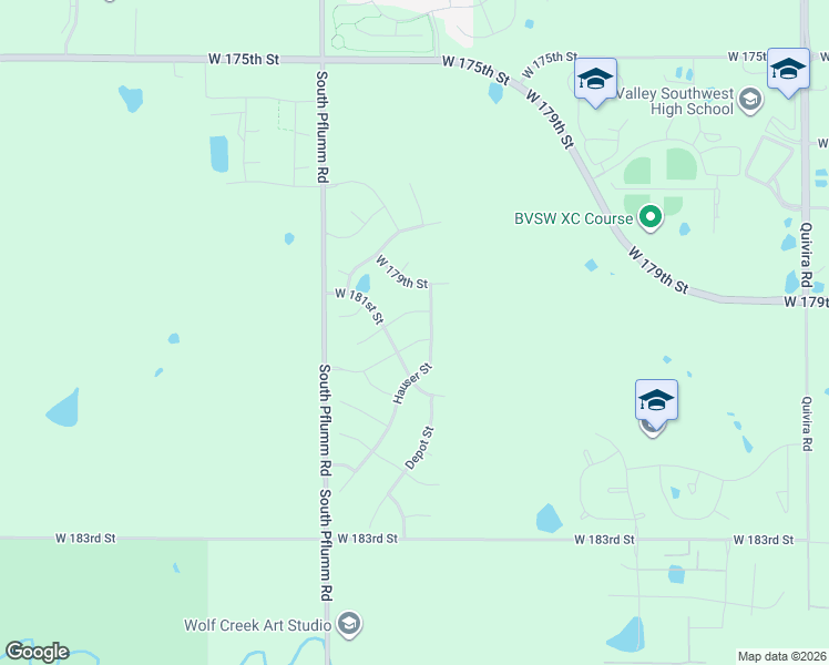 map of restaurants, bars, coffee shops, grocery stores, and more near 18109 Hauser Street in Overland Park