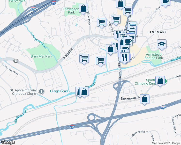 map of restaurants, bars, coffee shops, grocery stores, and more near 880 South Pickett Street in Alexandria
