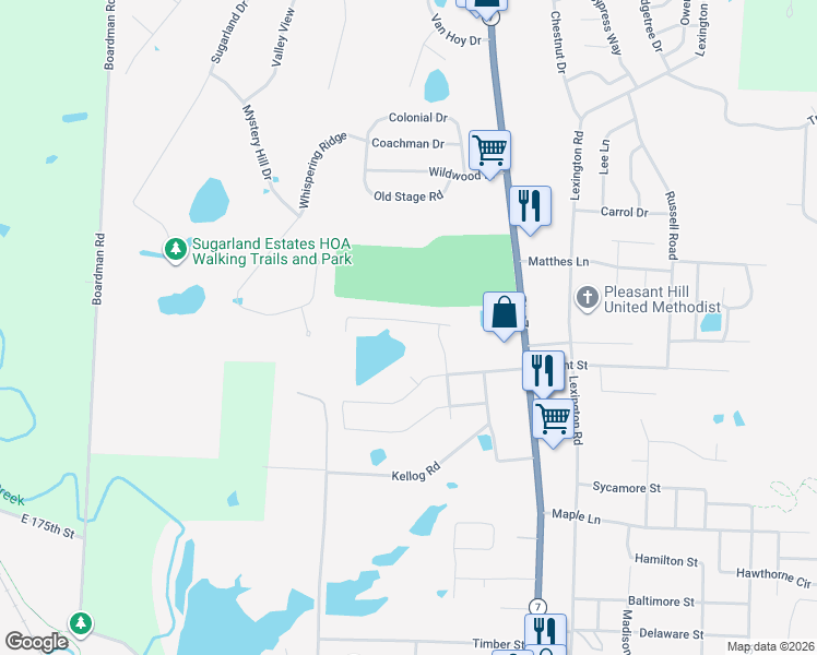 map of restaurants, bars, coffee shops, grocery stores, and more near 1309 Strictus Drive in Pleasant Hill