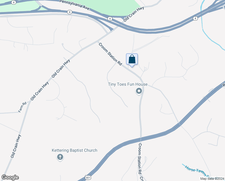 map of restaurants, bars, coffee shops, grocery stores, and more near 6204 Blue Sage Lane in Upper Marlboro
