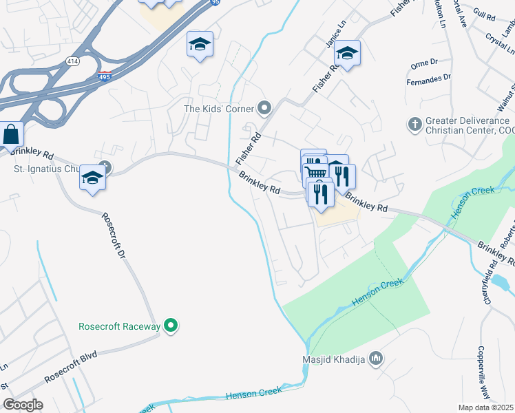 map of restaurants, bars, coffee shops, grocery stores, and more near 6232 Joe Klutsch Drive in Fort Washington