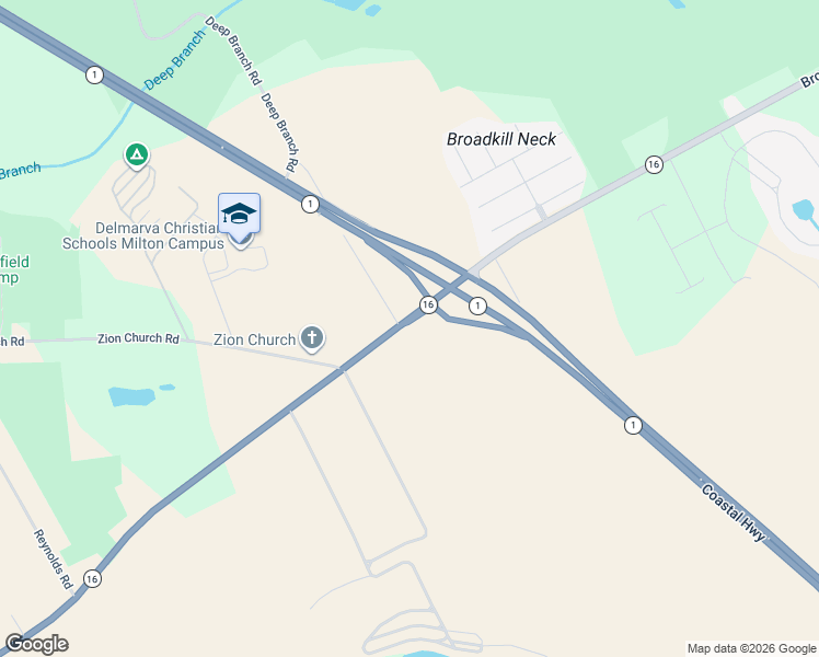 map of restaurants, bars, coffee shops, grocery stores, and more near 26843 Broadkill Road in Milton