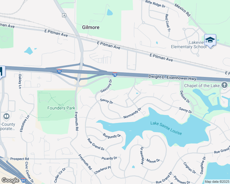 map of restaurants, bars, coffee shops, grocery stores, and more near 1741 Gascony Parc Drive in Lake Saint Louis