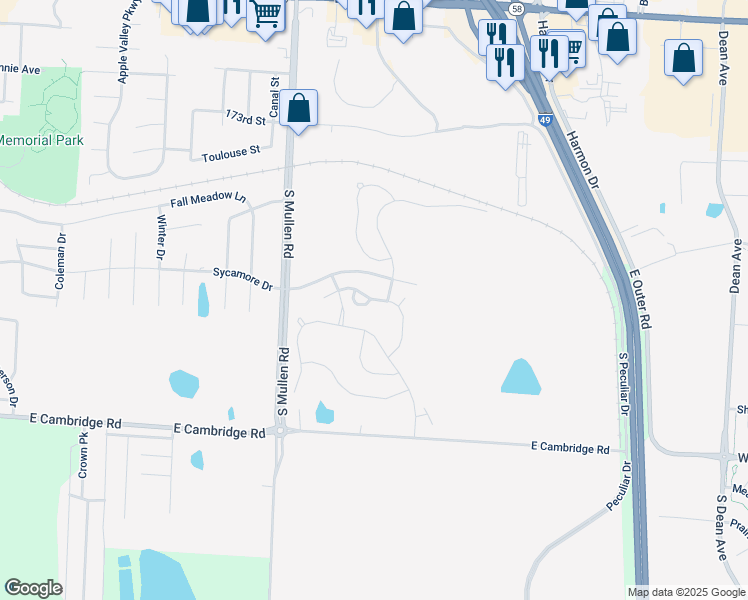 map of restaurants, bars, coffee shops, grocery stores, and more near Samantha Lane in Belton