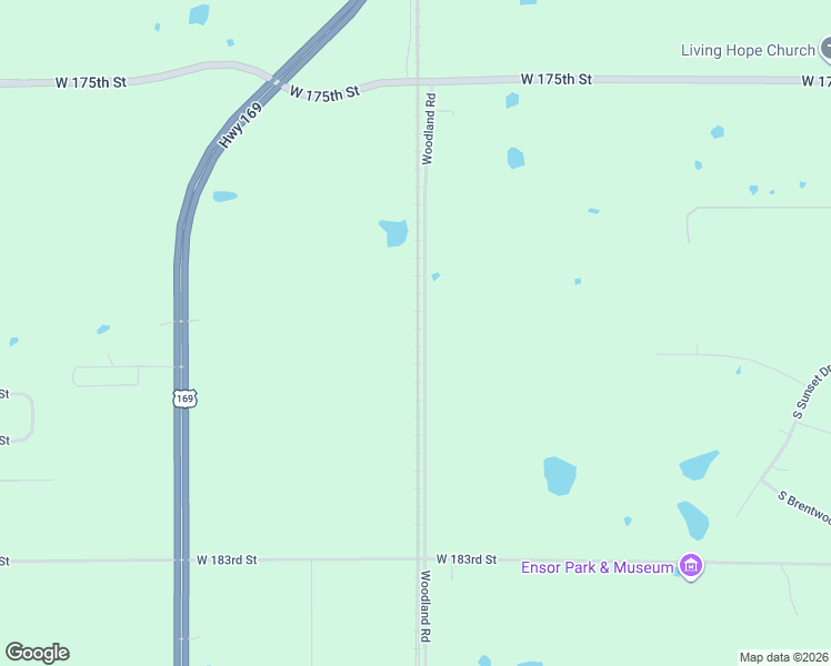 map of restaurants, bars, coffee shops, grocery stores, and more near 17918 South Woodland Road in Olathe
