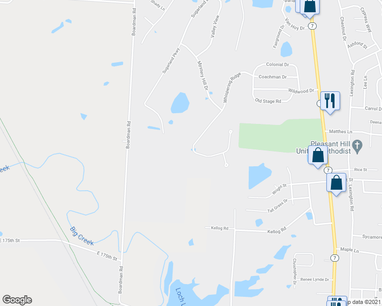map of restaurants, bars, coffee shops, grocery stores, and more near 1411 Whispering Ridge in Pleasant Hill