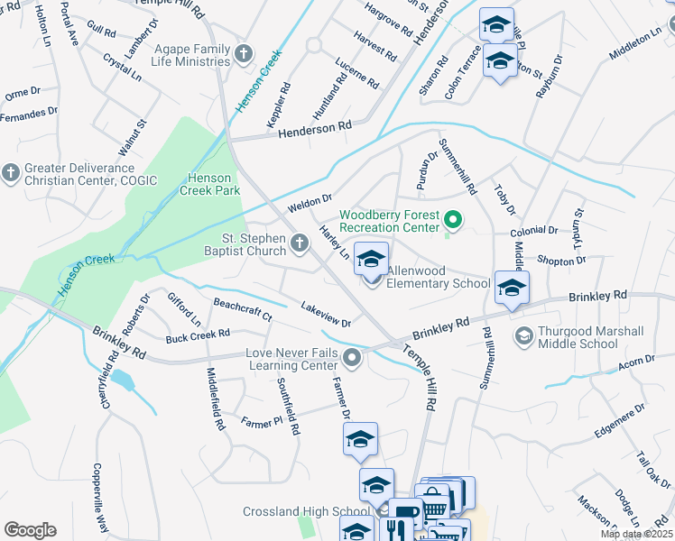 map of restaurants, bars, coffee shops, grocery stores, and more near 5902 Temple Hill Road in Temple Hills