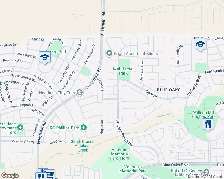 map of restaurants, bars, coffee shops, grocery stores, and more near 156 La Vina Court in Roseville