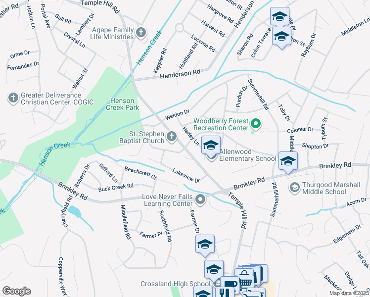 map of restaurants, bars, coffee shops, grocery stores, and more near 6901 Old Temple Hill Road in Temple Hills