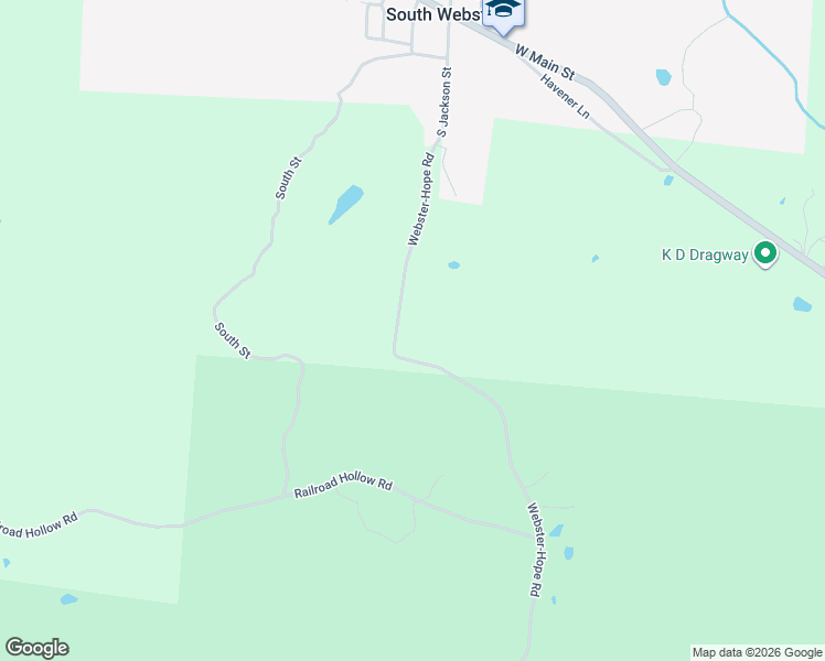 map of restaurants, bars, coffee shops, grocery stores, and more near 1610 Webster-Hope Road in South Webster