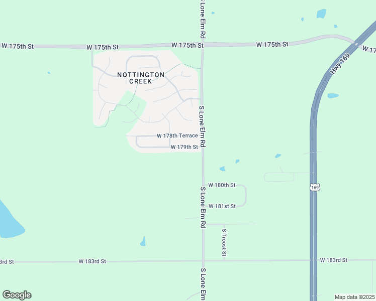 map of restaurants, bars, coffee shops, grocery stores, and more near 21615 West 179th Street in Olathe