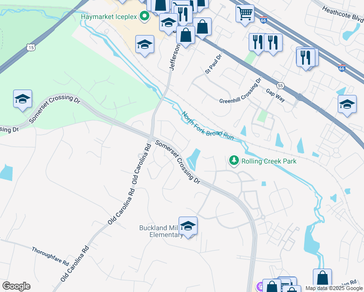 map of restaurants, bars, coffee shops, grocery stores, and more near 15153 Gaffney Circle in Gainesville