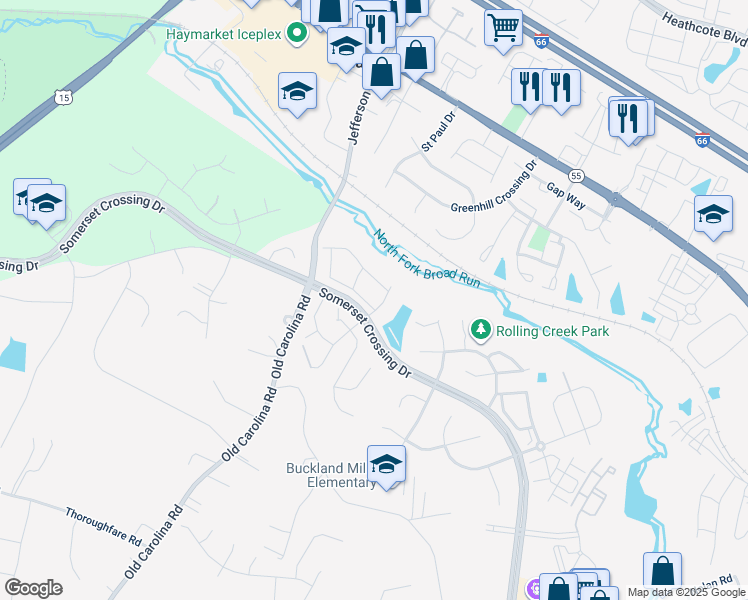 map of restaurants, bars, coffee shops, grocery stores, and more near 15153 Gaffney Circle in Gainesville