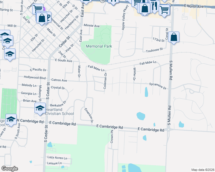 map of restaurants, bars, coffee shops, grocery stores, and more near 701 Coleman Drive in Belton